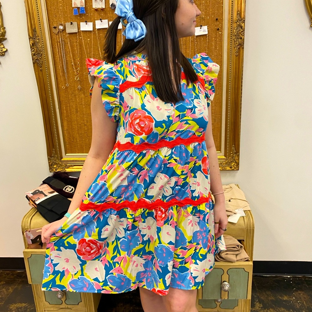 Umgee floral ric rac spring floral dress